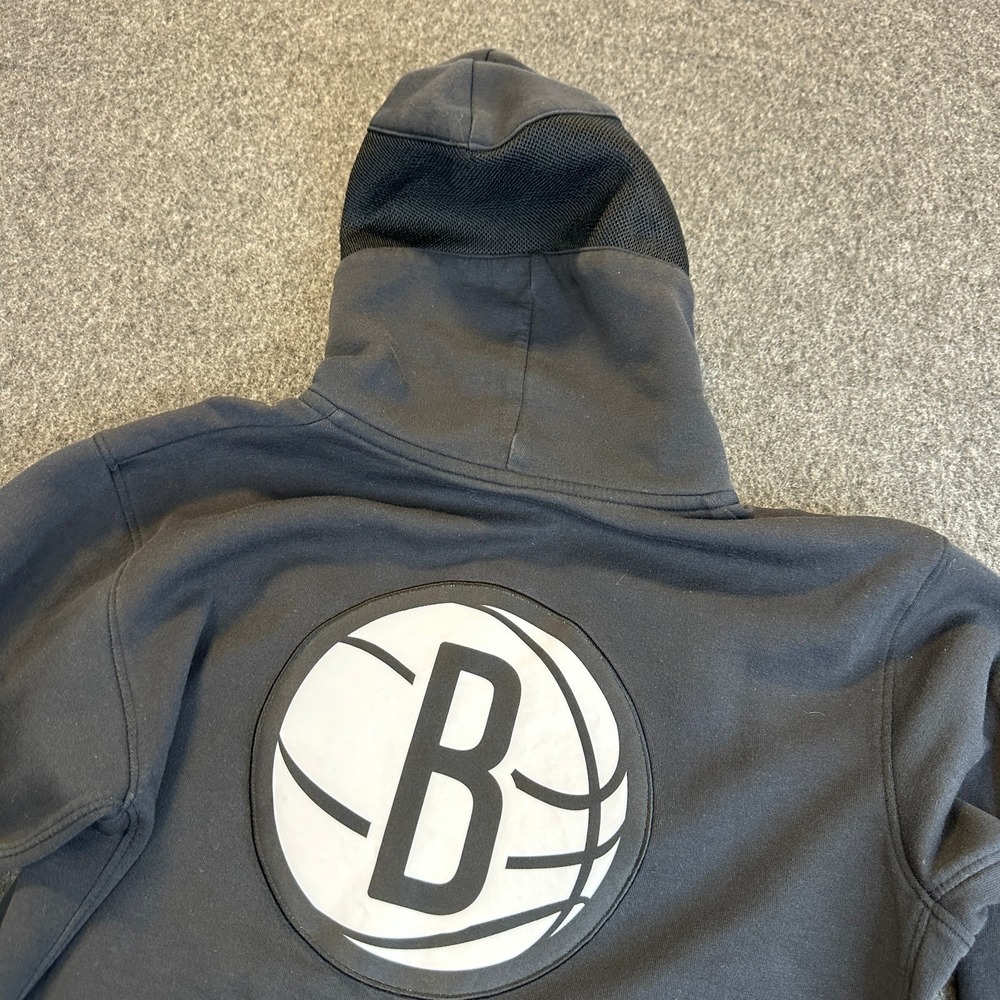 Nike Boys Brooklyn Nets NBA Showtime Full Zip Hoodie Black Medium 10-12 Dri-FIT - Picture 14 of 16